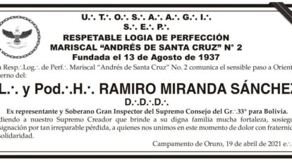 Obituario de Ramiro Miranda Sánchez
