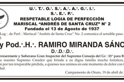 Obituario de Ramiro Miranda Sánchez
