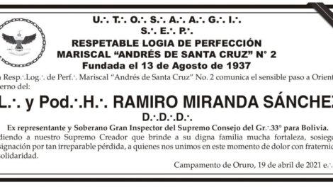 Obituario de Ramiro Miranda Sánchez