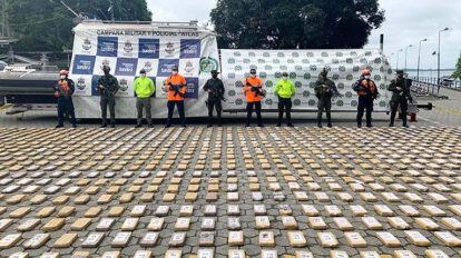 Incautación de cocaína en Colombia