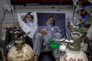 Pacientes con Covid-19 en la India