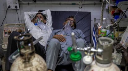 Pacientes con Covid-19 en la India