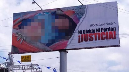 Gigantografías guerra del gas en El Alto