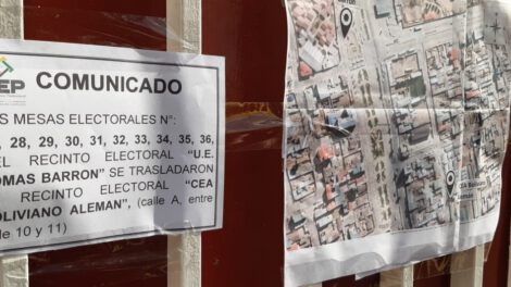Cambio de recinto electoral en Bolivia
