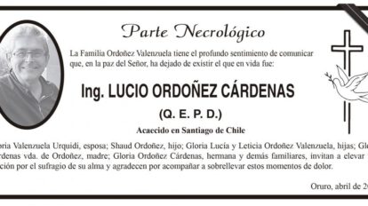 Ing. Lucio Ordoñez Cárdenas Q. E. P. D.