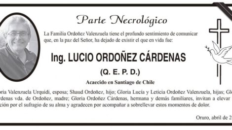 Ing. Lucio Ordoñez Cárdenas Q. E. P. D.
