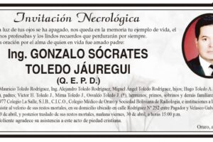 Ing. Gonzalo Sócrates Toledo Jáuregui Q. E. P. D.