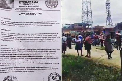 Expulsión de una familia de Eterazama