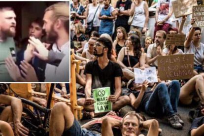 Hombre hambriento se enfrenta a veganos en McDonald's