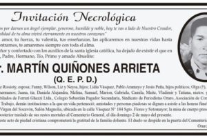 Invitación Necrológica: Martín Quiñones Arrieta