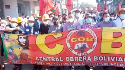 Día del Trabajador con Luis Arce y Evo Morales en marcha de la COB