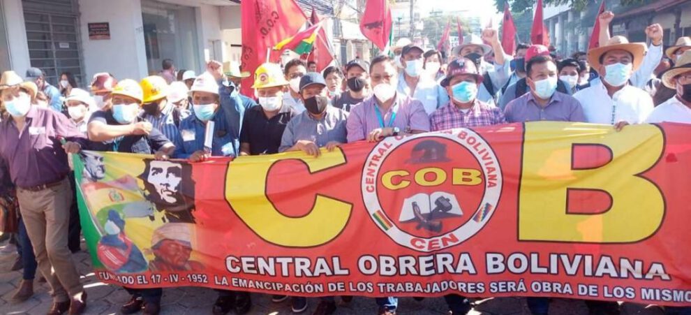 Día del Trabajador con Luis Arce y Evo Morales en marcha de la COB