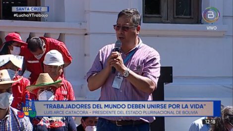 Luis Arce convoca a los trabajadores por la salud del mundo