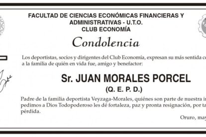 Condolencias por Juan Morales Porcel