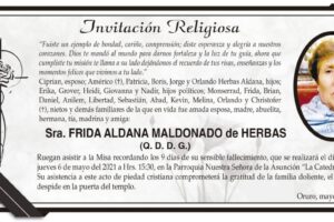 Obituario de Frida Aldana Maldonado