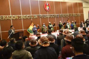 Edificio de la Federación Sindical de Trabajadores Mineros inaugurado por Luis Arce