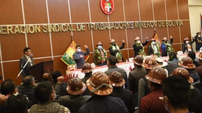 Edificio de la Federación Sindical de Trabajadores Mineros inaugurado por Luis Arce