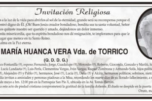 Obituario de María Huanca Vera