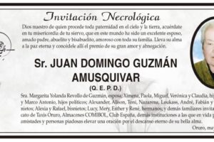 Invitación Necrológica de Juan Domingo Guzmán Amusquivar