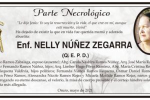 Parte Necrológico de Enf. Nelly Núñez Zegarra