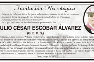 Invitación Necrológica: Sr. Julio César Escobar Álvarez