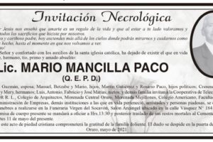Invitación Necrológica Lic. Mario Mancilla Paco