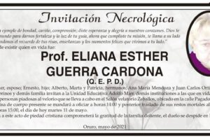 Invitación Necrológica: Prof. Eliana Esther Guerra Cardona