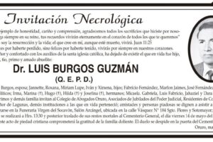 Invitación Necrológica: Dr. Luis Burgos Guzmán