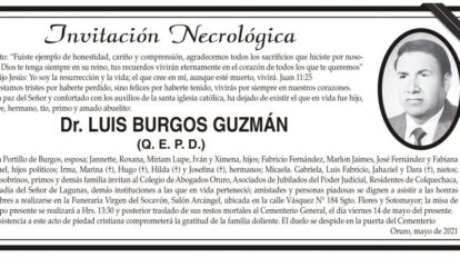 Invitación Necrológica: Dr. Luis Burgos Guzmán