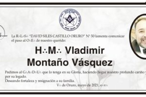 Obituario de H∴M∴ Vladimir Montaño Vásquez