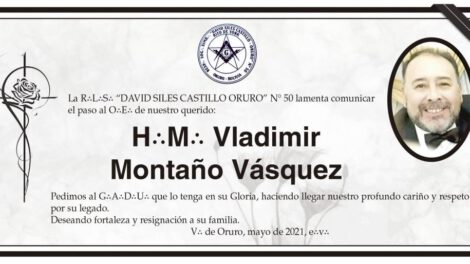Obituario de H∴M∴ Vladimir Montaño Vásquez