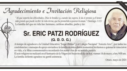 Agradecimiento e Invitación Religiosa por Eric Patzi Rodríguez