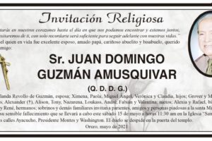 Invitación Religiosa: Juan Domingo Guzmán Amusquivar