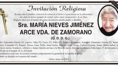 Obituarios de María Nieves Jiménez Arce