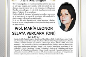 Obituario de María Leonor Selaya Vergara