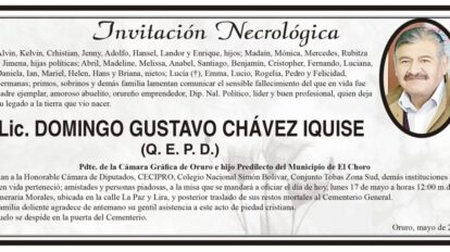 Lic. Domingo Gustavo Chávez Iquise Q. E. P. D.
