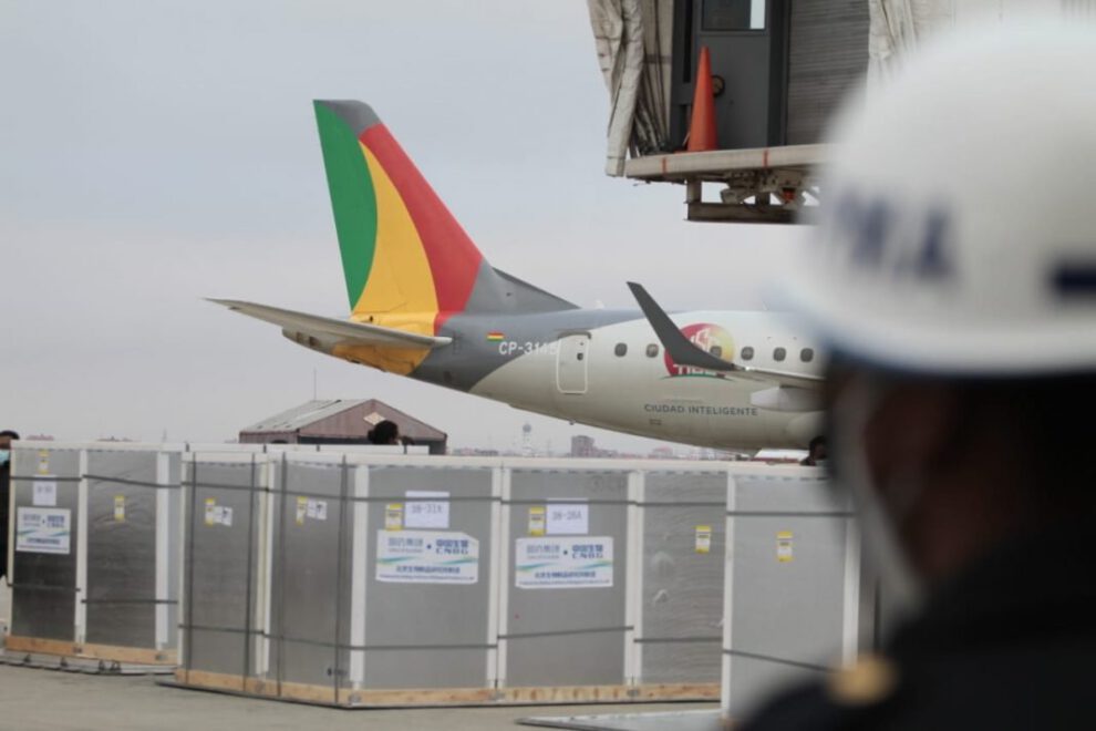 Llegada de la vacuna Sinopharm en Bolivia