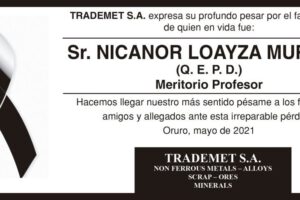 Necrológico de Nicanor Loayza Murillo