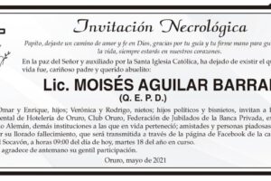 Invitación Necrológica Lic. Moisés Aguilar Barral