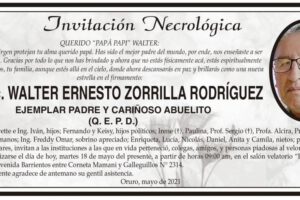 Lic. Walter Ernesto Zorrilla Rodríguez obituario