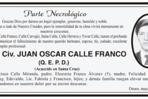 Ing. Civ. JUAN OSCAR CALLE FRANCO (Q. E. P. D.)