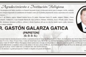 Agradecimiento e Invitación Religiosa: Dr. Gastón Galarza Gatica