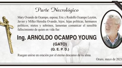 Parte Necrológico: Ing. Arnoldo Ocampo Young