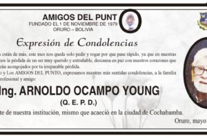 Condolencias por la pérdida de Ing. Arnold Ocampo Young