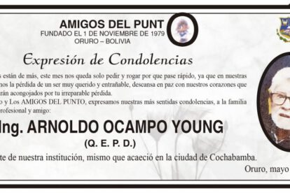 Condolencias por la pérdida de Ing. Arnold Ocampo Young