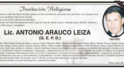 Lic. Antonio Arauco Leiza Q. E. P. D.