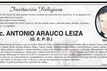 Lic. Antonio Arauco Leiza Q. E. P. D.