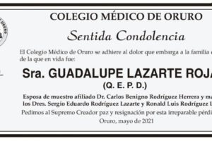 Condolencias por la Sra. Guadalupe Lazarte Rojas
