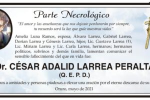 Necrológico del Dr. César Adalid Larrea Peralta
