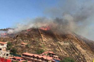 incendio cerro San Pedro en Cochabamba